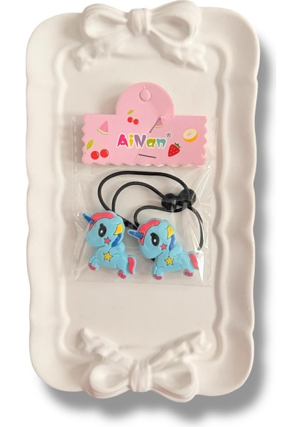 Sevimli Unicorn Figürlü Karışık Renk Çiftli Kız Çocuk Lastik Toka fiyatları