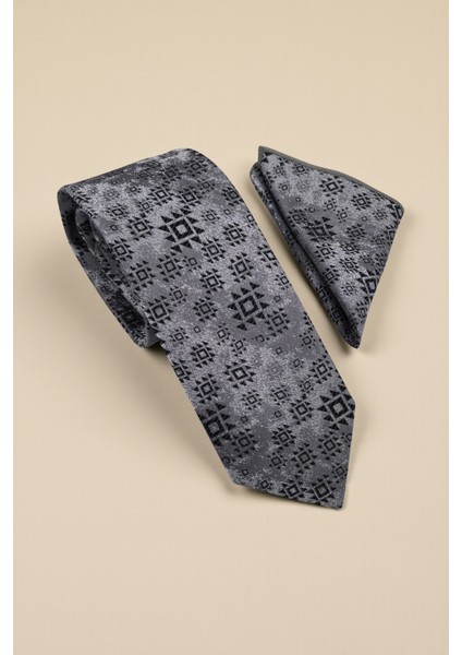 Motif Desen Batik Gri Kravat & Mendil