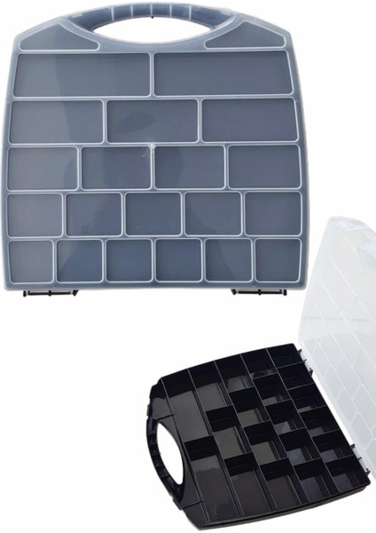 20 Bölmeli Organizer, Küçük Parçalar Saklama Kutusu, Şeffaf Plastik Alet Düzenleyici Saklama Kutusu Vidalar, Cıvatalar, Çiviler, Boncuk Için Avandanlık Siyah