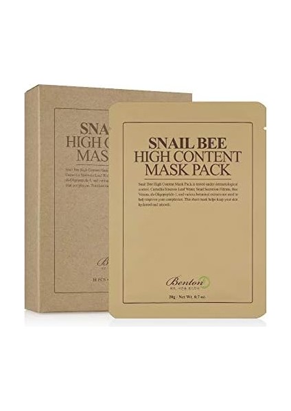 Benton Snail Bee High Content Mask - Salyangoz Özlü Maske 1 Paket (1 x 20 G) modelleri