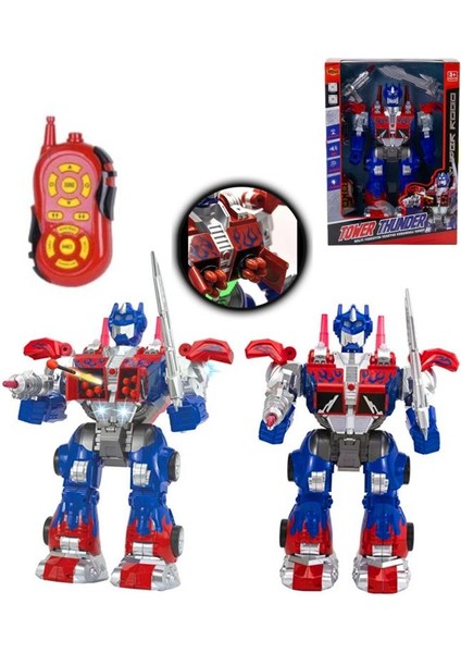 Mega Büyük Oyuncak Uzaktan Kumandalı Sünger Atan Işıklı Sesli Transformers Dev Robot Optimus modelleri