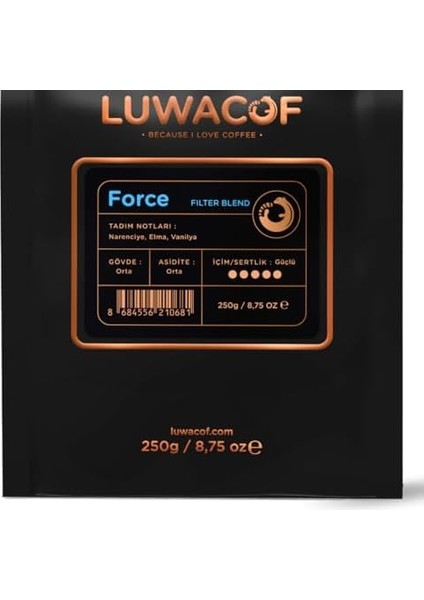 Luwacof Force Filter Blend Kahve (Öğütülmüş Filtre Kahve) 250 gr fiyatları