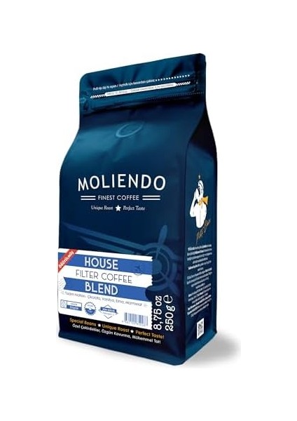 Moliendo Finest Coffee House Blend Filtre Kahve (Öğütülmüş Filtre Kahve) 250 G