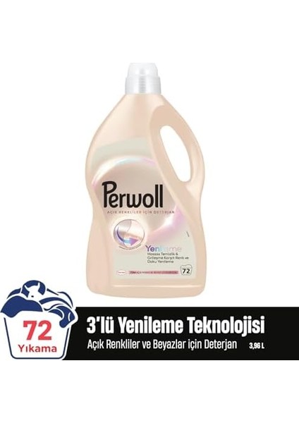 Perwoll Açık Renkliler Sıvı Çamaşır Detarjanı 3.96 Litre, 4l