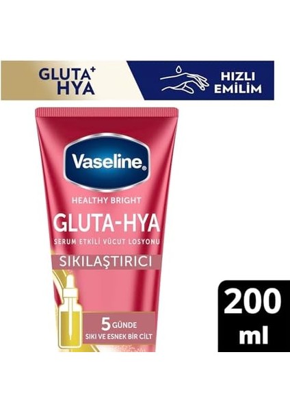 Vaseline Gluta-Hya Serum Etkili Vücut Losyonu, Sıkılaştırıcı, 200 Mililitre modelleri
