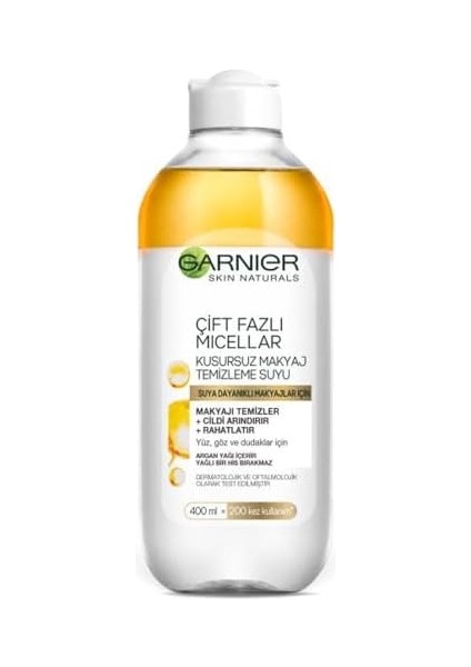 Garnier Skin Naturals Çift Fazlı Micellar Kusursuz Makyaj Temizleme Suyu (400 Ml)