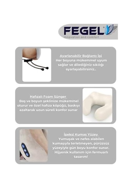 Fegel Fg-01 Seyahat Tipi Masajlı Boyun Yastığı (Bej) modelleri