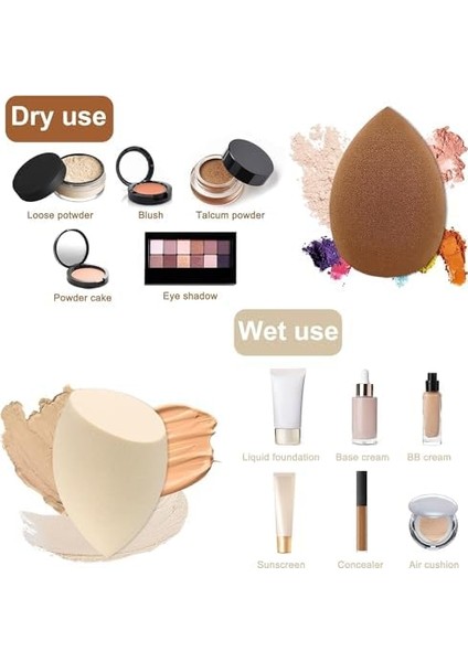 Ankanorm Makyaj Süngeri, Armut Makyaj Sünger Seti, Sıvı Krem Pudra Için Sünger, Farklı Renklerde 1 Adet