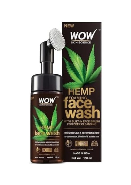 Wow Skin Science Hemp Yüz Temizleme Köpüğü-Güçlendirici Yenileyici Canlandırıcı Yüzde Doksan Sekiz Doğal Içerik 150ML