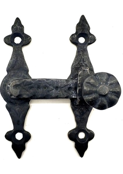 Antika Tarz Dekoratif Pirinç Kapı, Pencere Mandalı - 82X65 Mm, Oksit