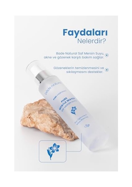 Bade Natural Mersin Suyu Gözenek Sıkılaştırıcı TONIK%100 Doğal ve Saf 100 ml