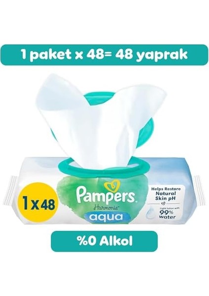 Prima Islak Havlu Mendil Aqua Pure 48 Yaprak Tekli Paket