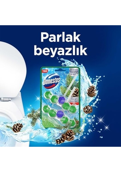 Domestos Wc Blok 5&apos;li Güç Çam Ferahlığı 600 Sifona Kadar Güçlü Temizlik 110 gr Ikili Paket fiyatları