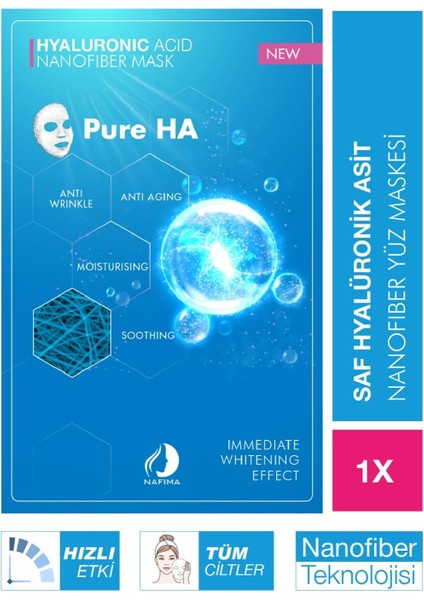 Nafima Nanofiber Hyalüronik Asit Kozmetik Yüz Maskesi Ha-Fm-01