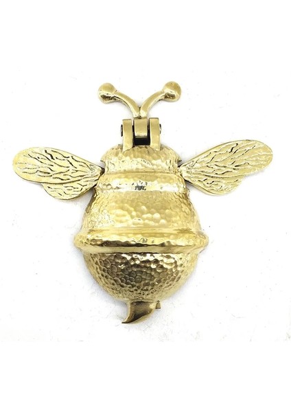 Antika Tarz Dekoratif Pirinç Arı Kapı Tokmağı, Taktak - Büyük, 163X150MM, Sarı