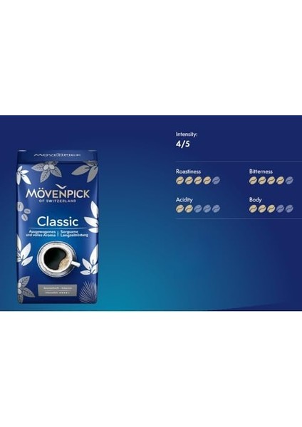 Mövenpick Classic Öğütülmüş Kahve, Yoğun Aromalı, 500G, fiyatları