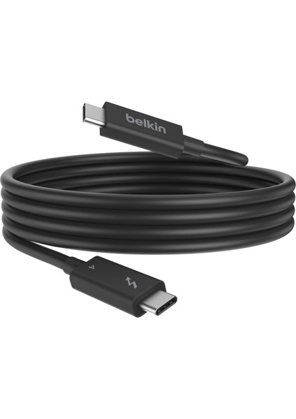 Thunderbolt 4 Kablo (2m 6.6ft), 100W Güç Dağıtımı Pd Etkinleştirilmiş USB Tip C Bağlantısı, USB 4 Uyumlu ve Daha Fazlasıyla Uyumlu, Siyah