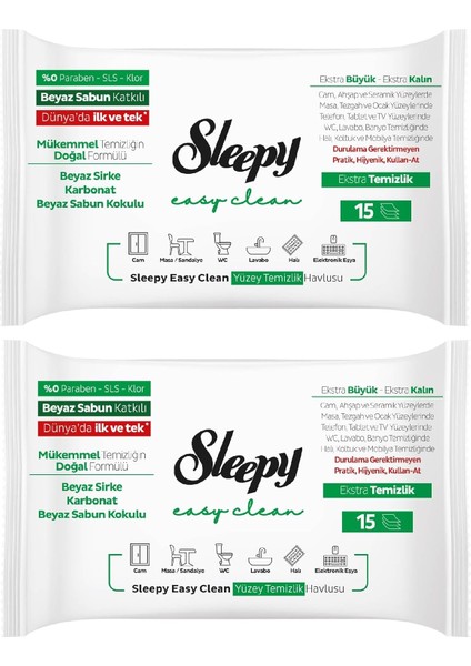 Sleepy Easy Clean Yüzey Temizlik Havlusu&mendili Seyahat Boy 12X2X15 (360 Yaprak) modelleri