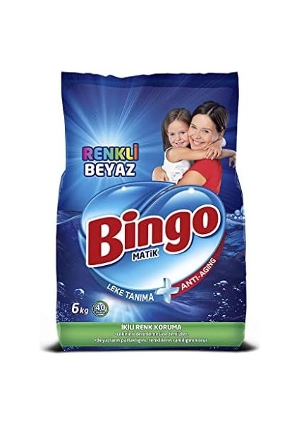 Bingo Matik Konsantre, Renkli & Beyaz, 6 kg
