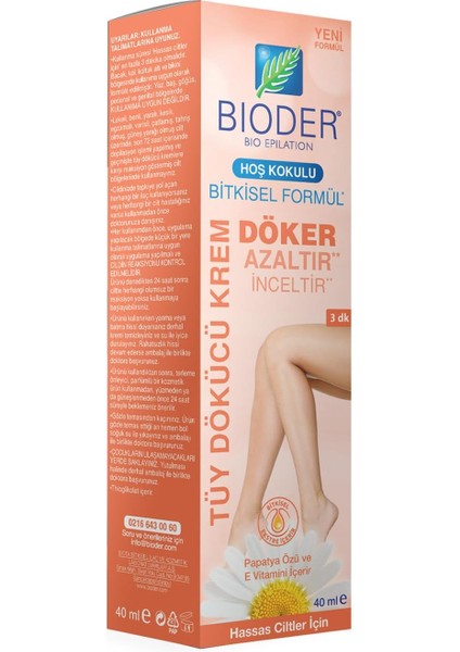 Bioder Tüy Dökücü Krem Hassas Ciltler 40ML fiyatları