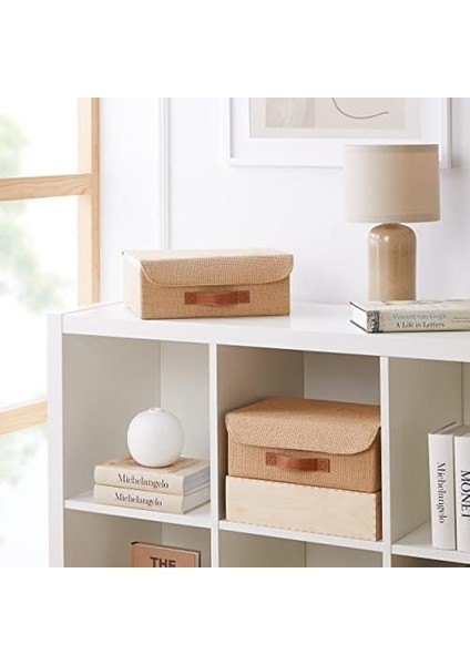 Textile 2&apos;li Jüt Kapaklı Kutu Set 30 x 23 x 11 cm modelleri