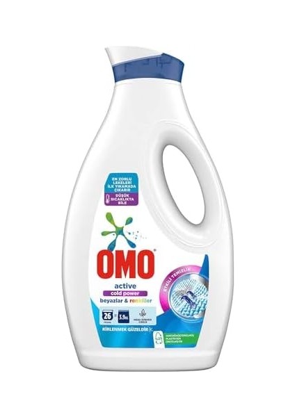 Omo Sıvı Active Cold Power Beyazlar ve Renkliler Için Çamaşır Deterjanı 1690 ml modelleri