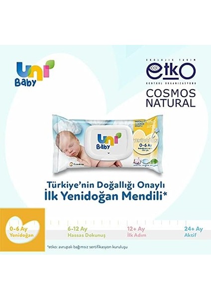 Uni Baby Yenidoğan Islak Mendil 3*40 Yaprak modelleri