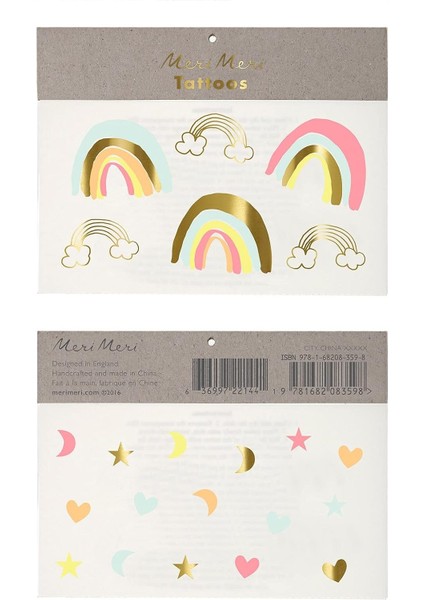 Meri Meri Neon Gökkuşağı Tattoos