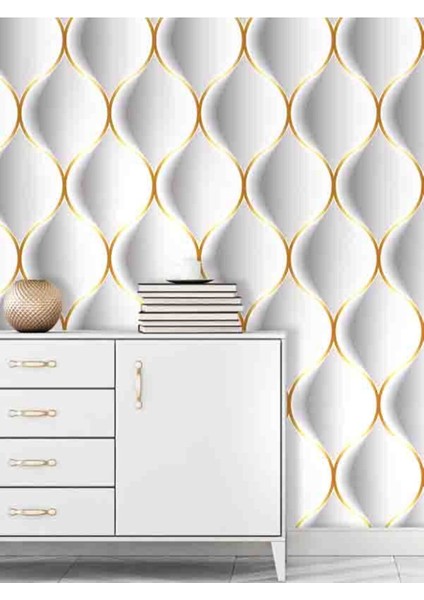 3D Geometrik Baloncuk Desenli Silinebilir Tekstil Duvar Kağıdı