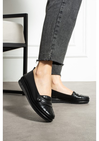 Kadın Siyah Klasik Ayakkabı Ortopedik Anne Ayakkabısı Anne Babet Ayakkabı Kadın Günlük Ayakkabı