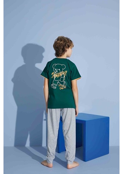 Erkek Çocuk T-Shirt Uzun Alt Penye Süprem Bisiklet Yaka Orta Kalın Pijama TAKIMI-3928 fiyatları