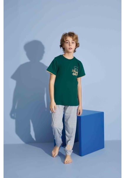 Erkek Çocuk T-Shirt Uzun Alt Penye Süprem Bisiklet Yaka Orta Kalın Pijama TAKIMI-3928 indirimleri