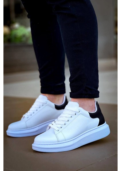 Drnds KB-X500 Kuback Bağcıklı Beyaz Siyah Günlük Erkek Ayakkabı (Numara: 44)