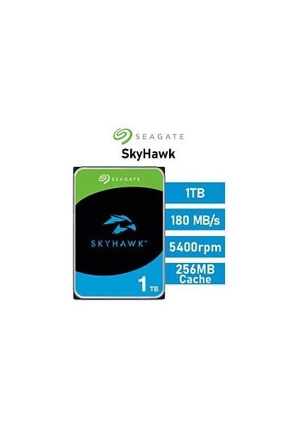 1 Tb Seagate Skyhawk 3.5" 256MB 5400RPM (ST1000VX013) 7/24 Güvenlik Diski fiyatları