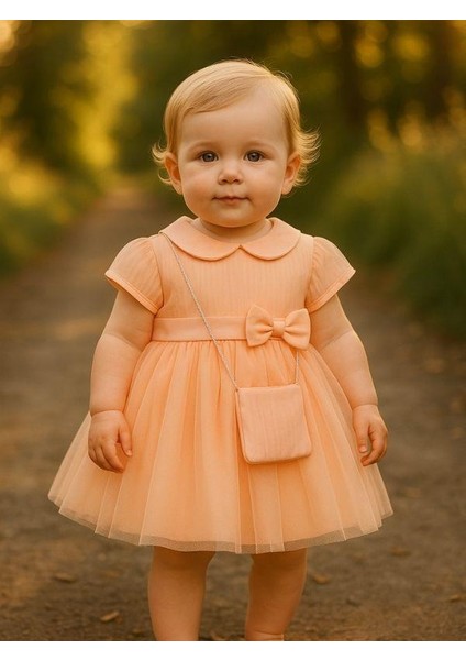 Kız Bebek Beli Fiyonklu Çantalı Abiye Elbise fırsatları