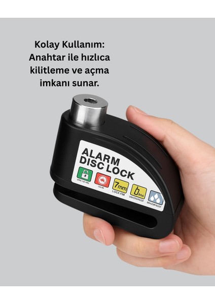 Bfs Çelik Gövdeli Alarm Disk Kilidi Motosiklet ve Bisiklet Için Güvenlik fırsatları