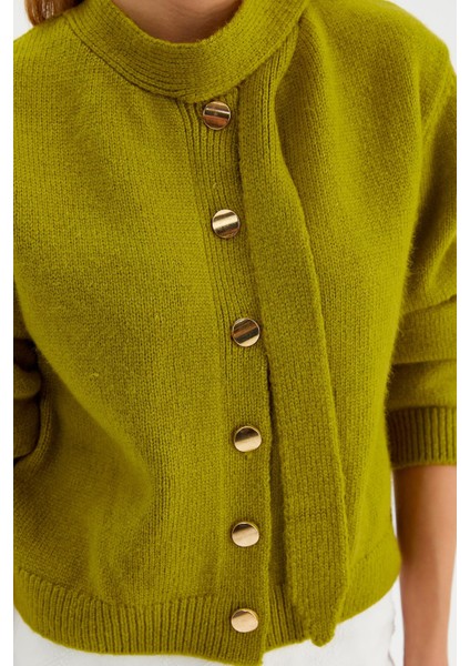 Fularlı Bisiklet Yaka Hırka modelleri