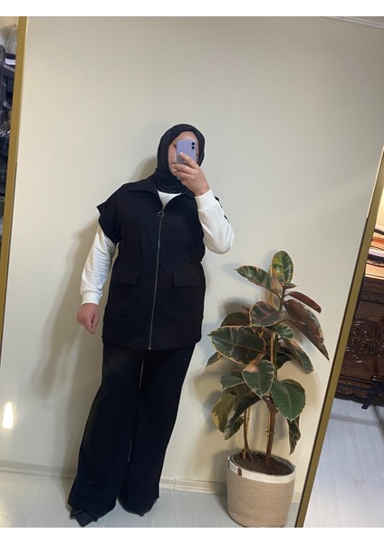 Belden Büzgülü Yelekli Üçlü Takım modelleri