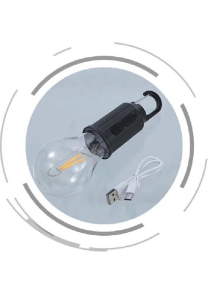 Bfs Taşınabilir Askılı Ampul Kamp Lambası Askılı Type-C Şarjlı Bahçe Lambası fırsatları