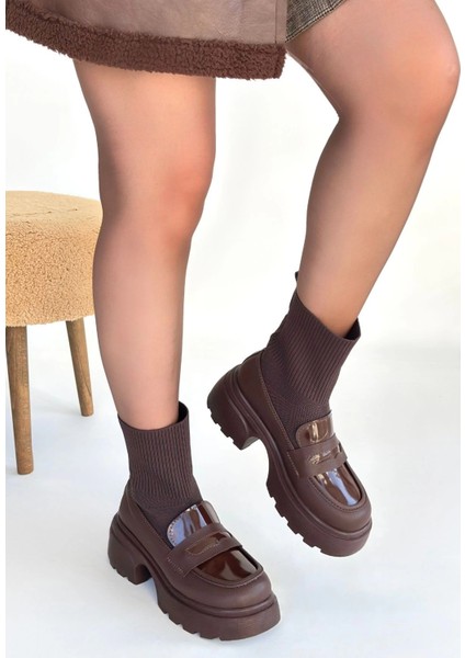 Mtxdpn Wanye Kahverengi Cilt Cilt Streçli Bot (Numara: 37)