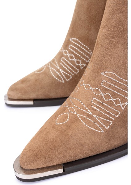 Kadın Hakiki Deri Taupe Süet Klasik Bot 33 20020 Bn Bot SK25-26 Taupe Suet fırsatları