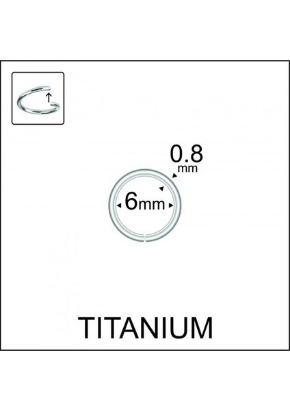 Yüksek Kalite G23 Titanium Hızma Titanyum / 6mm x 0.8mm Düz Halka Piercing