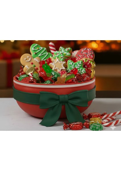 Yılbaşı Hediye Şekerlik | Dekoratif Hediye Kutusu Kase