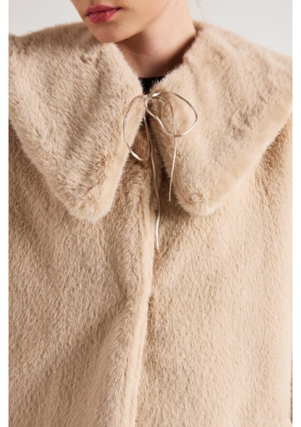 Kadın Taş Seyyar Yakalı Tasarım Kürk Kaban 30082 fiyatları