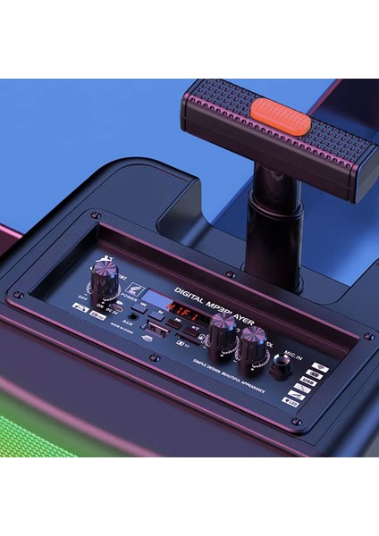 20W 8 Inç Rgb Işıklı Mikrofonlu Karaoke Tws Orta Boy Bluetooth Hoparlör Ses Bombası Ses Topu fiyatları