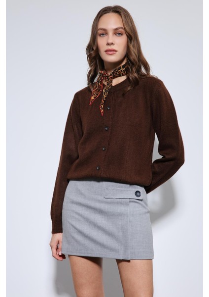 Kahve Yumuşak Dokulu Hırka fırsatları