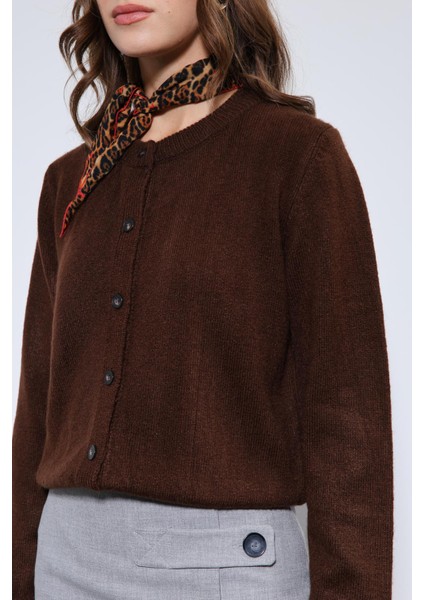 Kahve Yumuşak Dokulu Hırka indirimleri