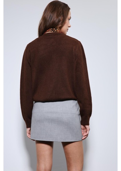 Kahve Yumuşak Dokulu Hırka