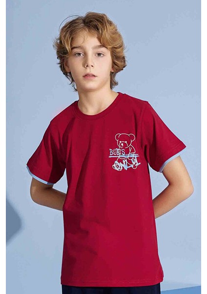 Erkek Çocuk T-Shirt Uzun Alt Penye Süprem Bisiklet Yaka Orta Kalın Pijama TAKIMI-3928 modelleri