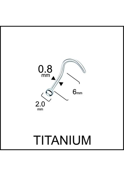 Yüksek Kalite G23 Titanium Hızma Titanyum / Top 2mm x 6mm x 0.8mm Hızma Piercing